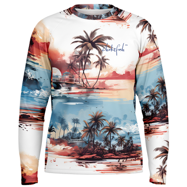 Chokefish™ Long Sleeve Every Day All Weather Trees&Boats Shirt Men's-001